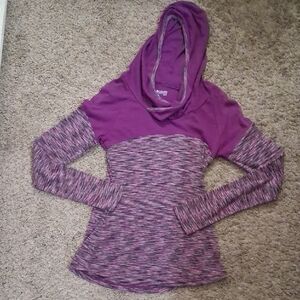 Columbia Purple Hooded Sweatshirt Long Sleeve Relaxed Fit
